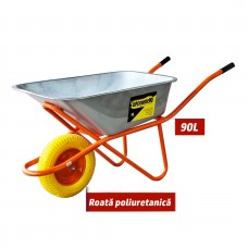 Тачка 90л с полиуретановым колесом EuromasterMD WB6418PU