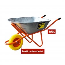 Тачка 100л с полиуретановым колесом EuromasterMD WB6420PU