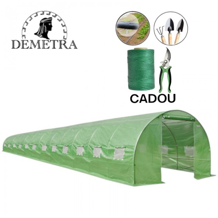 Seră pentru grădină Demetra 12×4×2.5 m, 240 g/m², țeavă 32 mm