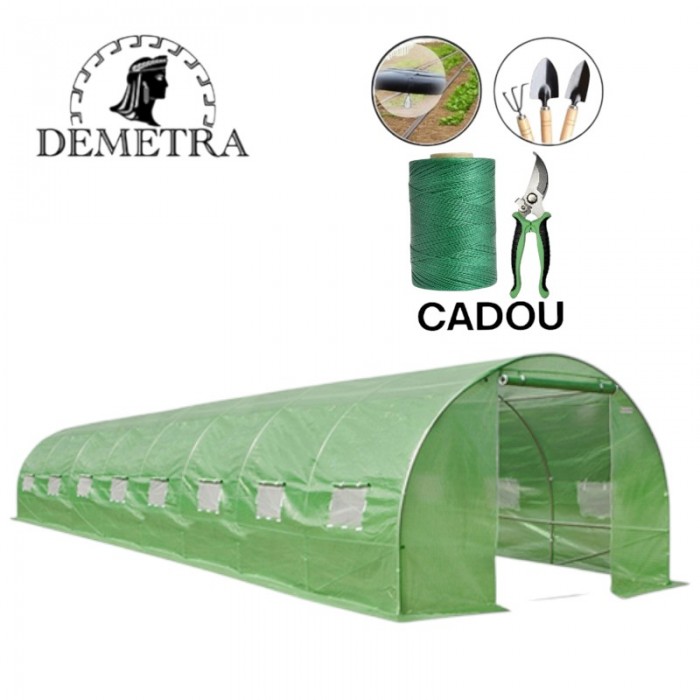 Seră pentru grădină Demetra 8×4×2,5 m, 240 g/m², țeavă 32 mm
