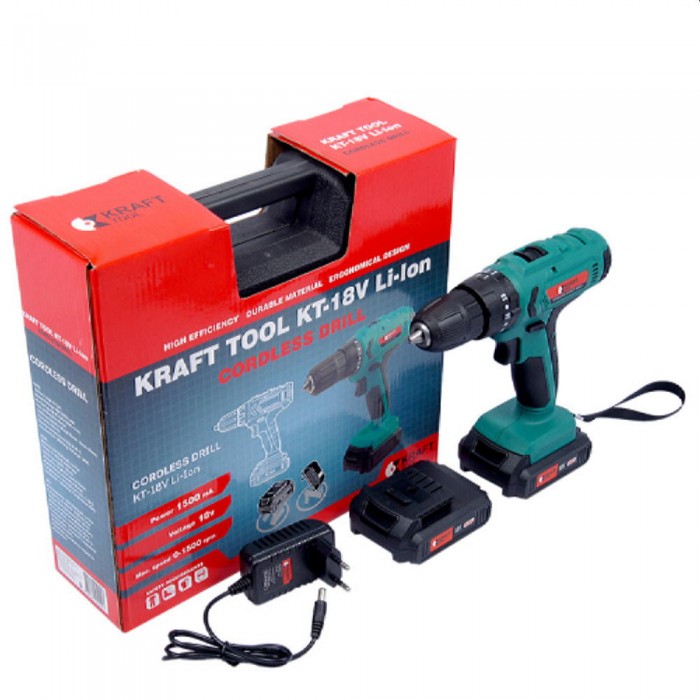 Дрель-шуруповёрт аккумуляторный KraftTool KT18V Li-Ion – Шуруповерты