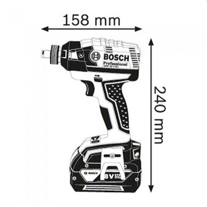 Шуруповерт аккумуляторный ударный Bosch GDX 18 V-EC 2-4 Ач PROF – Шуруповерты