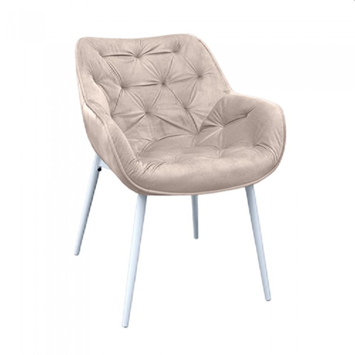 Декоративный стул Lotus Velvet Capucino HLR-7+белые ножки – Стулья
