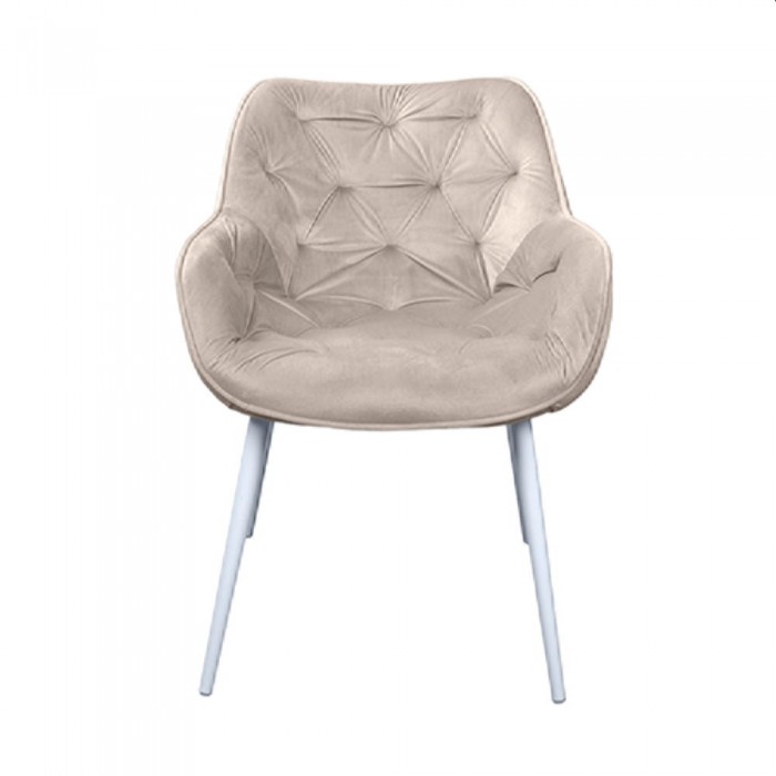 Декоративный стул Lotus Velvet Capucino HLR-7+белые ножки – Стулья