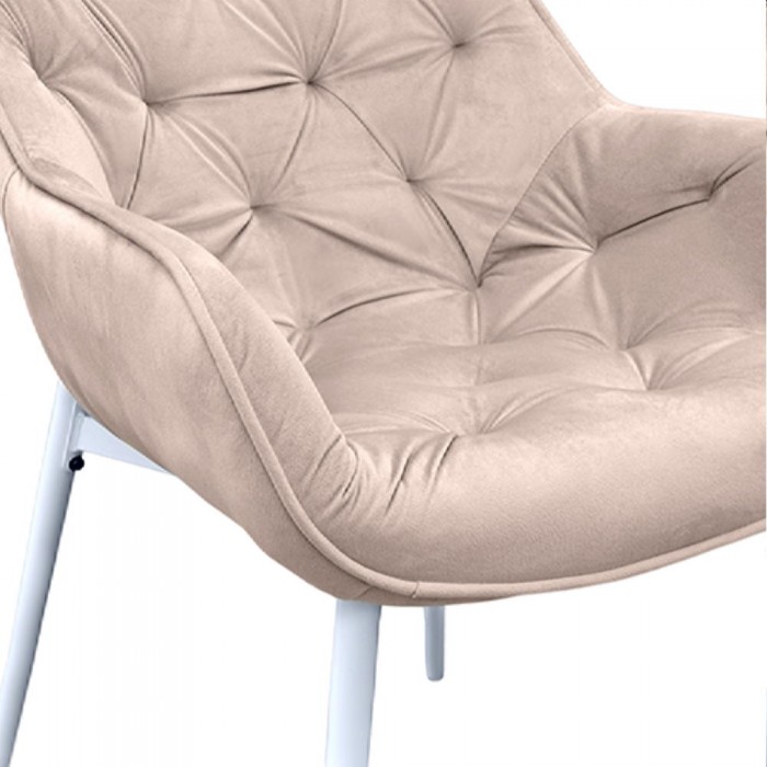Декоративный стул Lotus Velvet Capucino HLR-7+белые ножки – Стулья