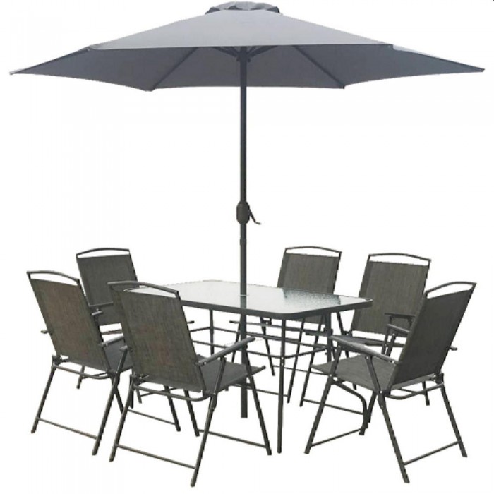 Набор стола и стульев для сада Saska Garden Garden Set Gray – Набор садового сола и стульев