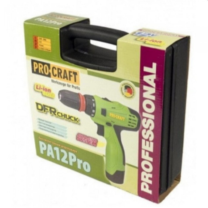 Дрель-шуруповёрт аккумуляторный Procraft PA12Pro DFR – Шуруповерты