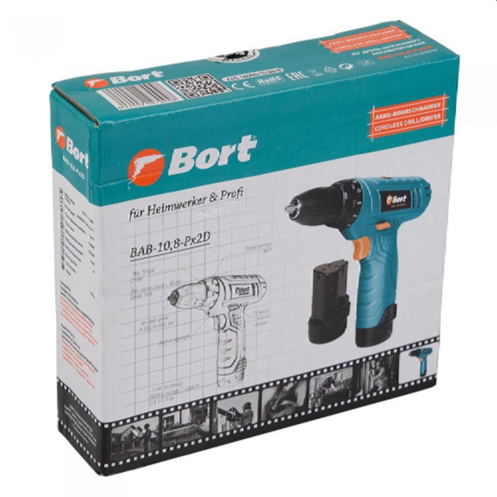 Mașină de găurit/șurubelniță fără fir Bort BAB-10.8-Px2D – Șurubelnițe