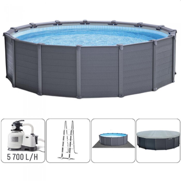 Бассейн с металлическим каркасом Intex GRAPHITE GRAY PANEL 26384 – Бассейны