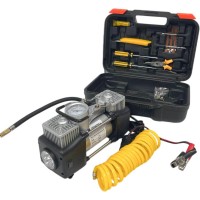 Автомобильный компрессор 2 цилиндра с ремкомплектом Demetra DM12V