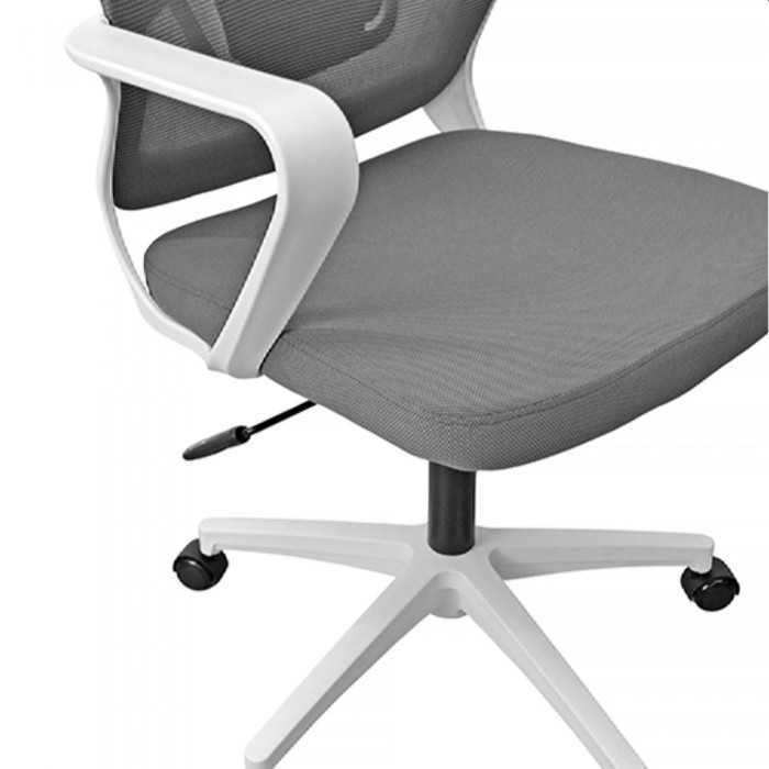 Офисное кресло Deco F-20141 A серое сиденье+белая рама – Кресла офисные