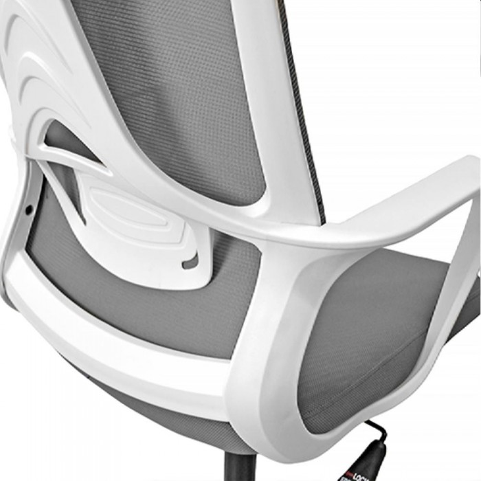 Офисное кресло Deco F-20141 A серое сиденье+белая рама – Кресла офисные