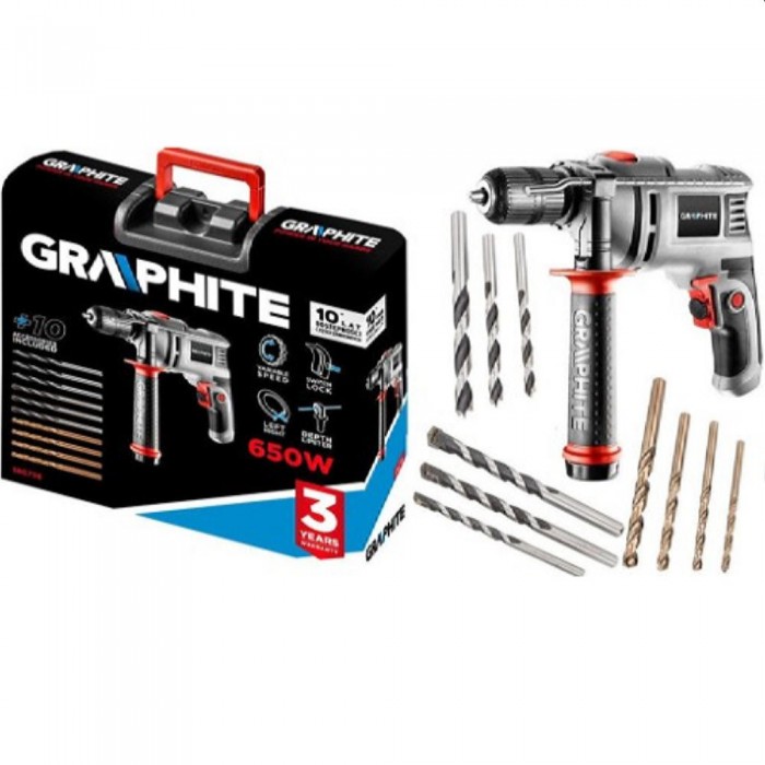 Дрель ударная Graphite 58G736 – Дрели
