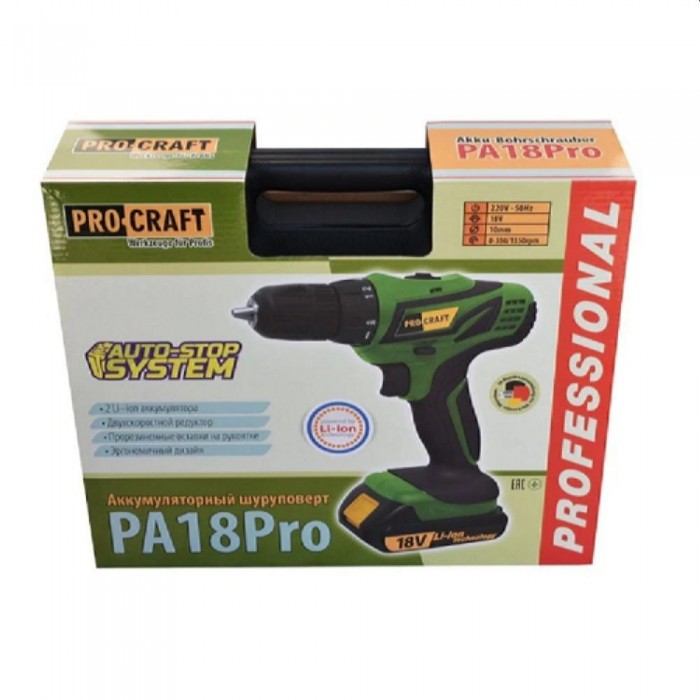 Шуруповерт аккумуляторный Procraft PA18PRO – Шуруповерты