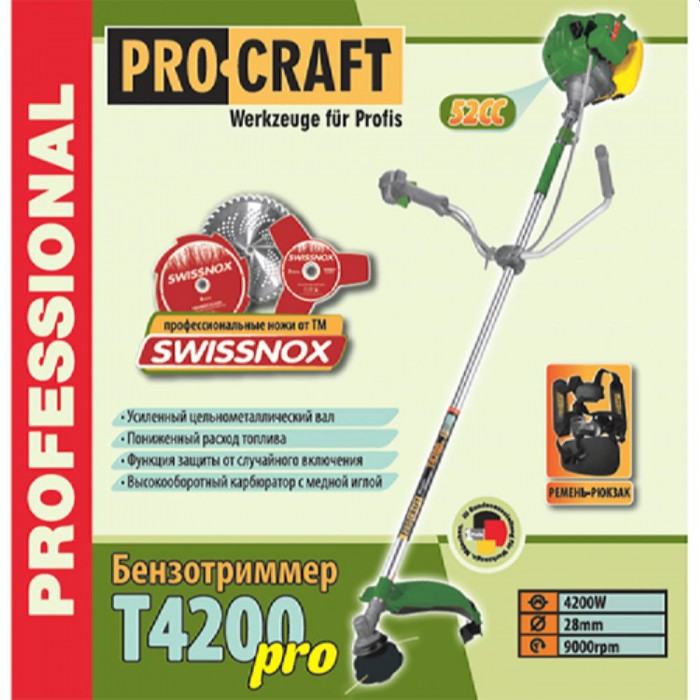 Мотокоса бензиновая Procraft T4200 Pro – Триммеры и газонокосилки