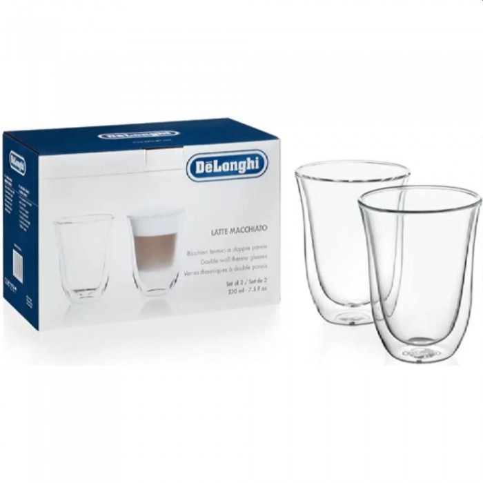 Стаканы Cappuccino De'Longhi 220 мл 2 шт, прозрачные – Термосы и термокружки