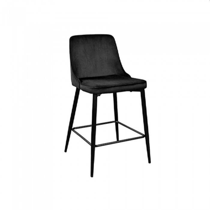 Scaun de bar Deco Classic HLR66 mic, negru și picioare negre – Scaune de bar