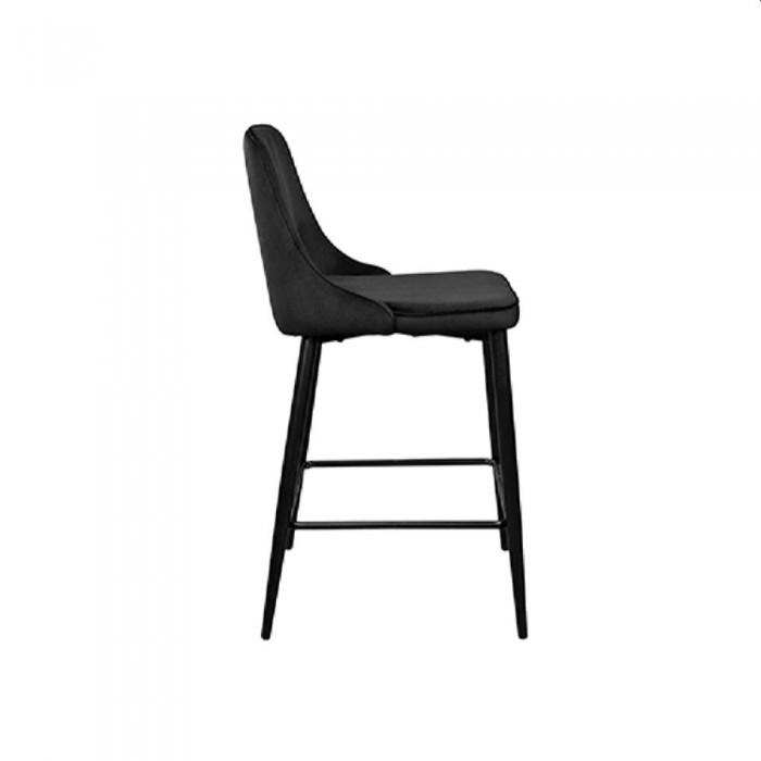 Scaun de bar Deco Classic HLR66 mic, negru și picioare negre – Scaune de bar