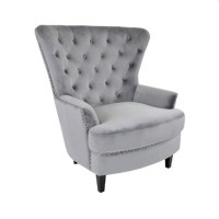 Серое каменное кресло Deco Noble