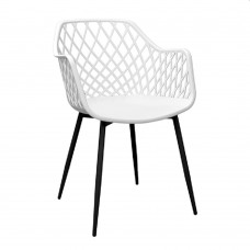 Садовый стул Deco SL-7019 белый+черные ножки