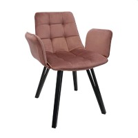 Scaun decorativ DC-18 ruginit cu picioare negre