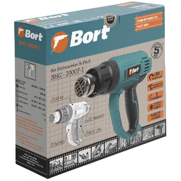 Строительный фен Bort BHG-2000F-L – Фены строительные