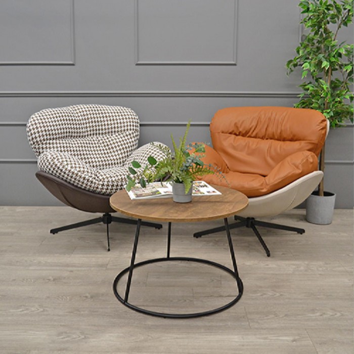 Fotoliu decorativ EUFORIA maro și alb – Fotolii