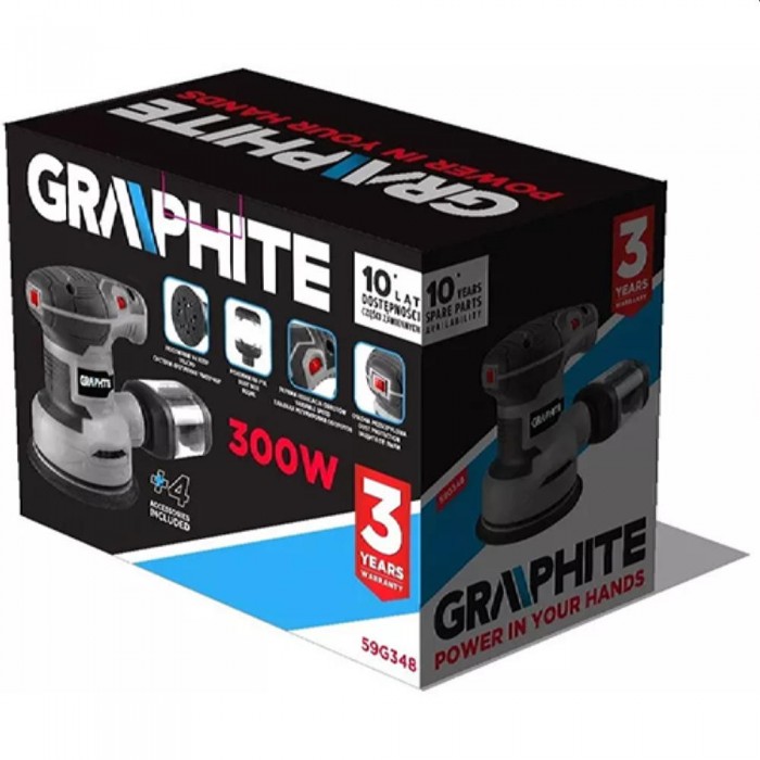 Машина шлифовальная эксцентриковая Graphite 59G348 – Шлифмашины и рубанки