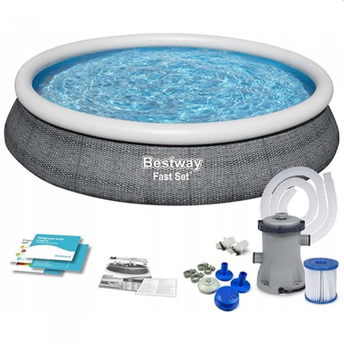 Надувной бассейн с насосом для фильтрации Bestway Fast Set 57445BW – Бассейны