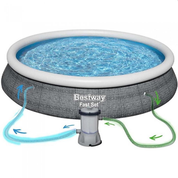 Надувной бассейн с насосом для фильтрации Bestway Fast Set 57445BW – Бассейны
