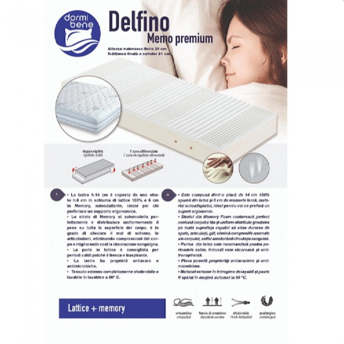 Ортопедический матрас Dormi Bene Delfino Memo Premium 200x180x21 – Матрасы ортопедические