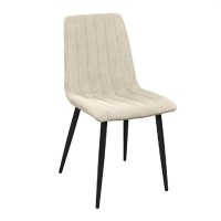 Scaun Deco DC-90 BGF166-2 din catifea bej + picioare negre