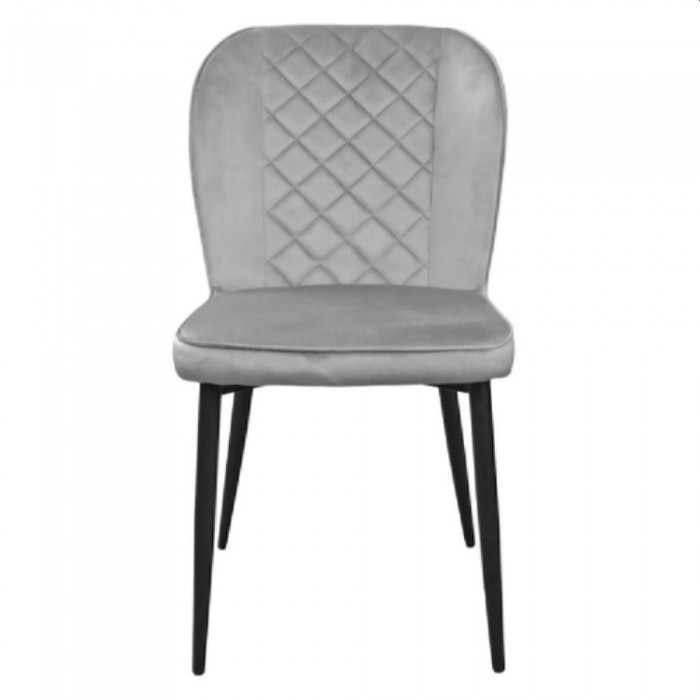 Fotoliu decorativ Tusk Velvet Gray HLR 21+ cu picioare negre – Scaune