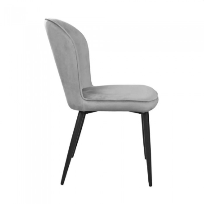 Fotoliu decorativ Tusk Velvet Gray HLR 21+ cu picioare negre – Scaune