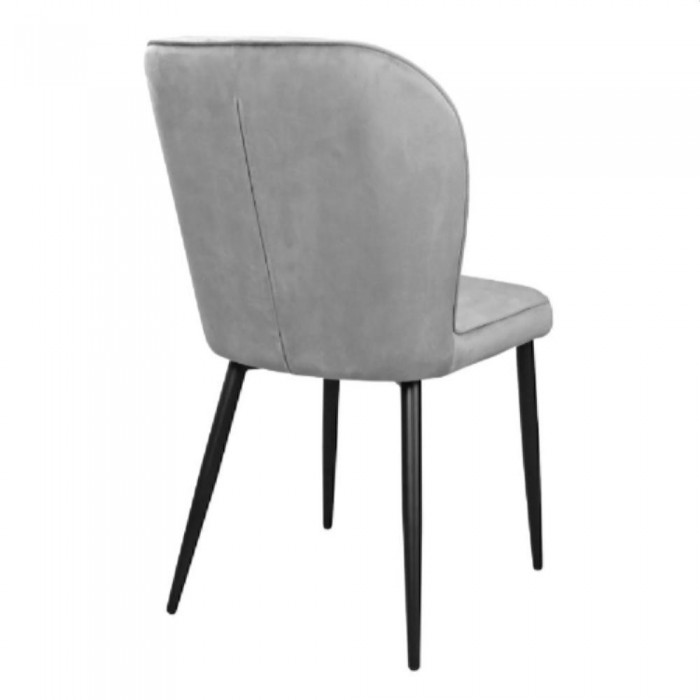 Fotoliu decorativ Tusk Velvet Gray HLR 21+ cu picioare negre – Scaune