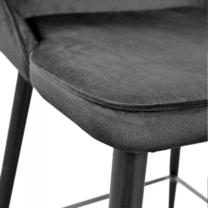 Scaun de bar Deco Classic HLR66 mic, negru și picioare negre – Scaune de bar