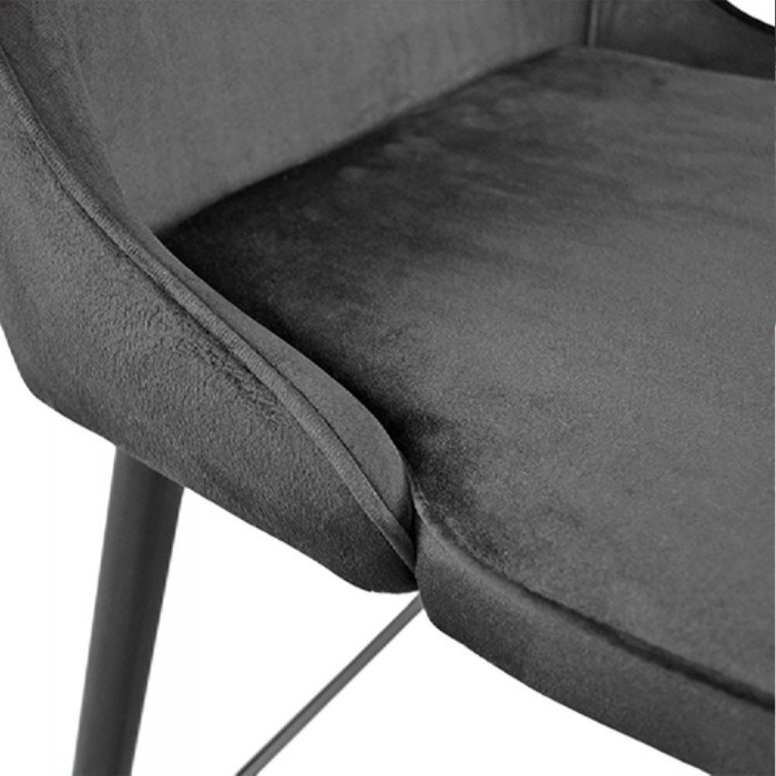 Scaun de bar Deco Classic HLR66 mic, negru și picioare negre – Scaune de bar