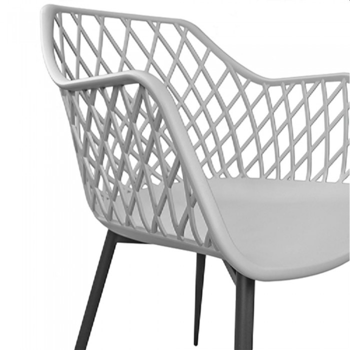 Садовый стул Deco SL-7019 серый+черные ножки – Стулья садовые