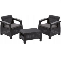 Набор стола и стульев для сада Keter Corfu Weekend Graphite-Gray (223250)