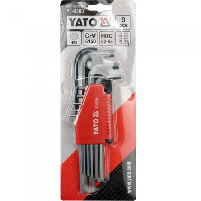 Набор шестигранных ключей Yato YT0500 – Наборы инструментов- ключи и акскссуары
