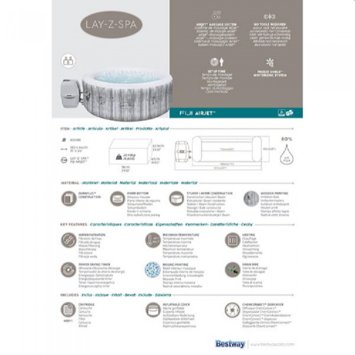 Jacuzzi gonflabil Bestway Fiji AirJet SPA – Piscine
