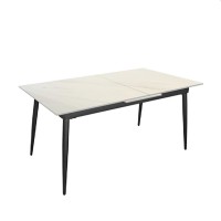 Masă de bucătărie extensibilă Deco Vanessa, culoare alb safir
