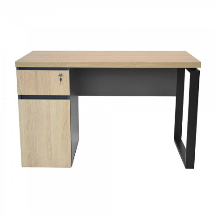 Настольный стол Deco 1200x600 Sonoma+рамка черный – Столы офисные