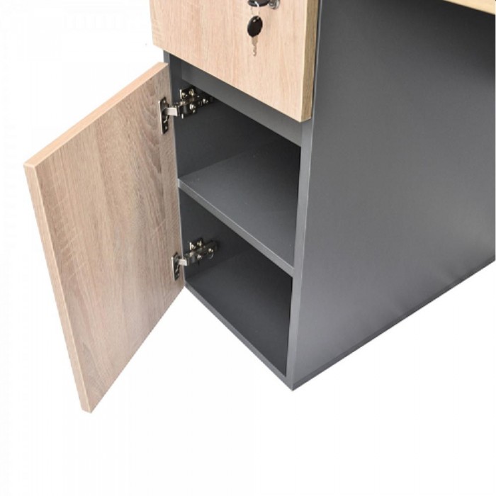 Настольный стол Deco 1200x600 Sonoma+рамка черный – Столы офисные