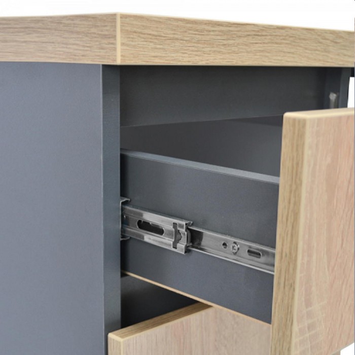 Настольный стол Deco 1200x600 Sonoma+рамка черный – Столы офисные