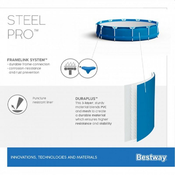Piscină Bestway Steel Pro 56677BW cu cadru – Piscine