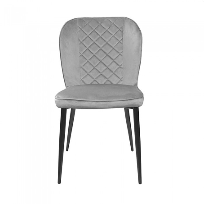 Scaun decorativ Tusk Velvet, gri, HLR14, cu picioare negre – Scaune