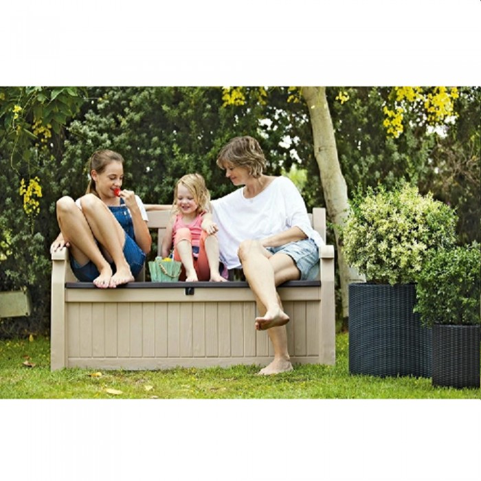 Скамейка садовая Keter Eden Garden Bench 265L Beige-Brown (230398) – Стулья садовые