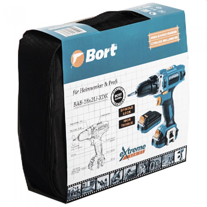 Mașină de găurit/șurubelniță fără fir Bort BAB-18x2Li-XDK – Șurubelnițe