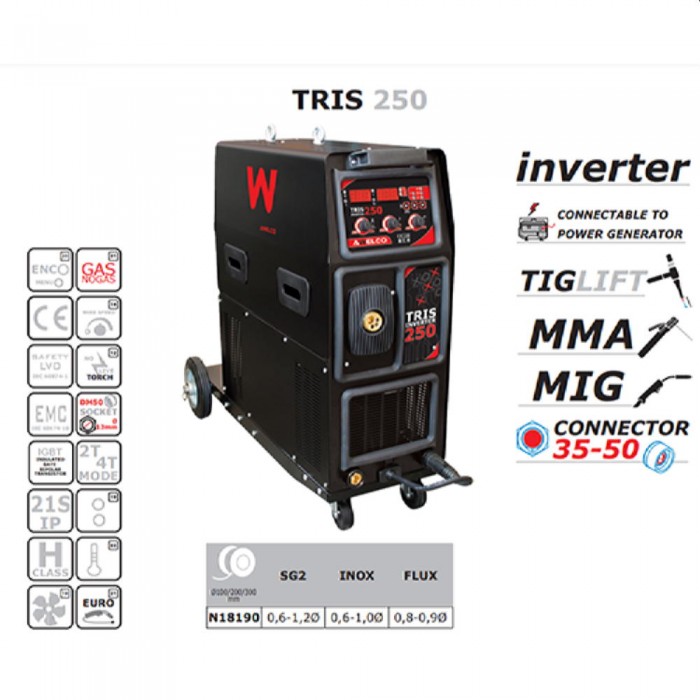 Аппарат сварочный полуавтоматический Awelco TRIS 250 (N18190) – Сварочные аппараты